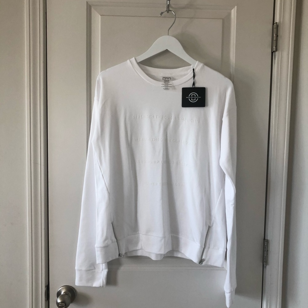 DYI Inspired Flocked Sweater in White - Picture 3 of 5